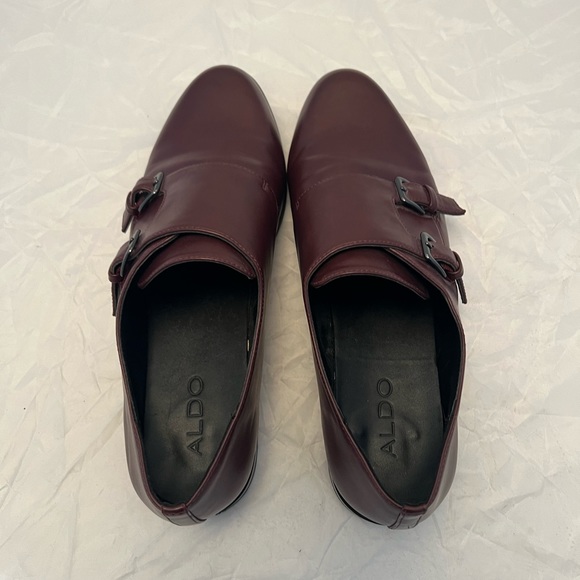 Aldo burgundy double monk loafers. Size 10 women’s - Picture 4 of 6